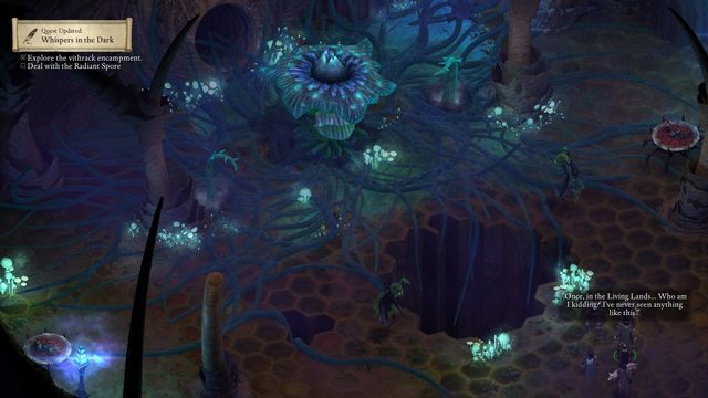 W środku czeka cię finałowa walka ze Świecącym zarodnikiem - Szepty w ciemności (Whispers in the Dark) - zadanie poboczne - Krzepa (Stalwart Village) M1 - Pillars of Eternity: The White March Part II - poradnik do gry