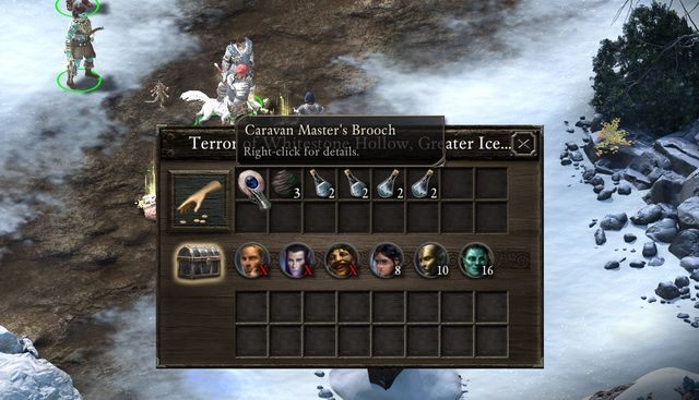 Po wygranym pojedynku z ciała przeciwnika zabierz Broszę przewodnika karawany (Caravan Masters Broach) i wróć do zleceniodawcy w Krzepie (M1,4) - Pozostałe zadania poboczne w Krzepie - Krzepa (Stalwart Village) M1 - Pillars of Eternity: The White March Part II - poradnik do gry