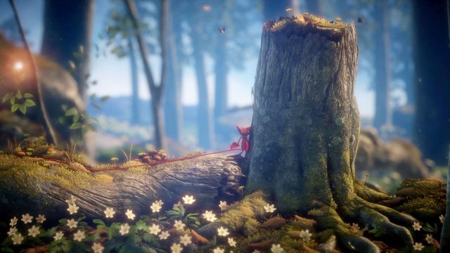 Dotrzyj do pniaka, skąd dostaniesz się do lokalizacji dwóch seretów - Poziom 12 - Renewed | Sekrety w Unravel - guziki - Unravel - poradnik do gry