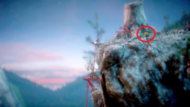 Rozhuśtaj się z ostatniej pętli na krawędzi w prawo, by dostać się do guzika - Poziom 5 - Off the Rails | Sekrety w Unravel - guziki - Unravel - poradnik do gry