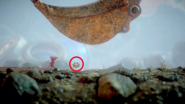 Umieść skrzynię w miejscu, gdzie na oko trafi łopata - Poziom 6 - Down in a Hole | Sekrety w Unravel - guziki - Unravel - poradnik do gry