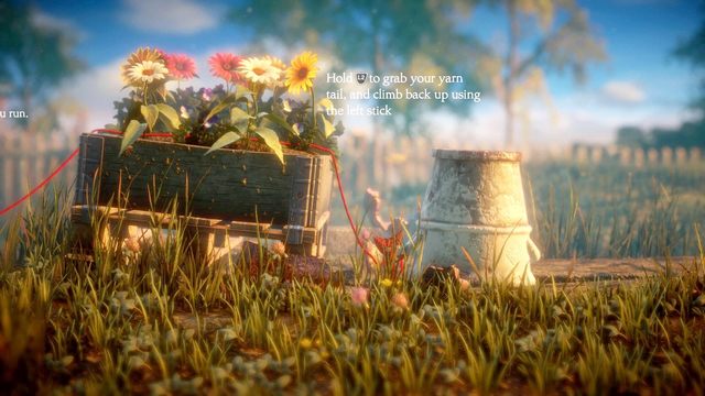 Możesz wracać po naciągniętym sznurku wstecz lub do góry - Poziom 1 - Thistle and Weeds | Opis przejścia Unravel - Unravel - poradnik do gry