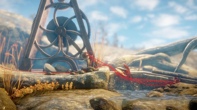 Przeciągnij małża ze stawu i sprezentuj go krabowi - Poziom 2 - The Sea | Opis przejścia Unravel - Unravel - poradnik do gry