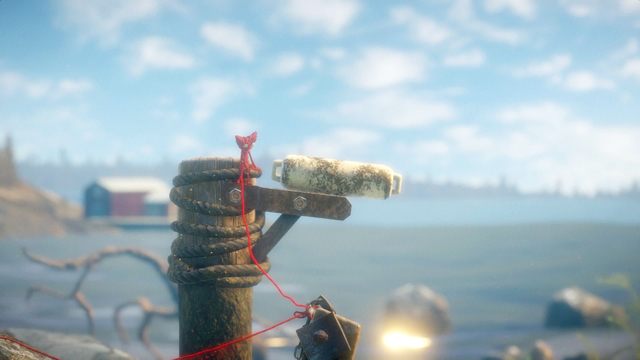 Boja - zrzuć ją na dół, unosi się ona na wodzie - Poziom 2 - The Sea | Opis przejścia Unravel - Unravel - poradnik do gry