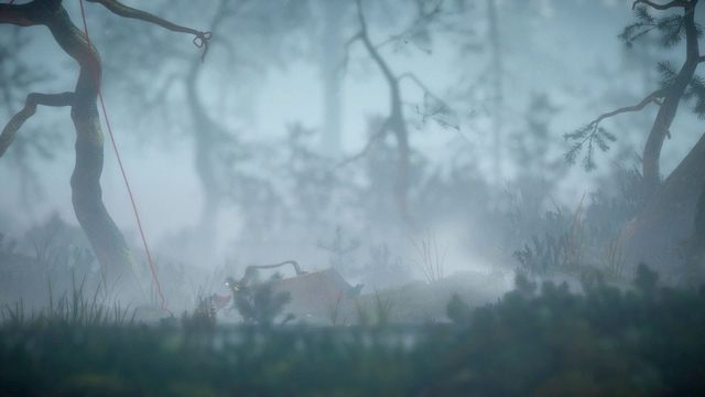 Stalowy dzbanek na końcu długości nici będzie niezbędny do przedostania się na wyższe poziomy - Poziom 3 - Berry Mire | Opis przejścia Unravel - Unravel - poradnik do gry