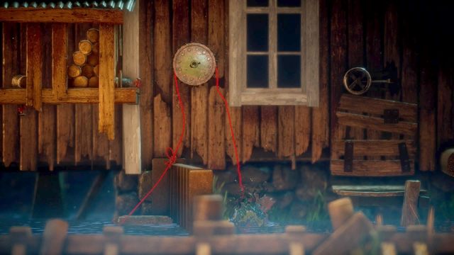 Otwórz bramę używając własnego ciężaru - Poziom 5 - Off the Rails | Opis przejścia Unravel - Unravel - poradnik do gry