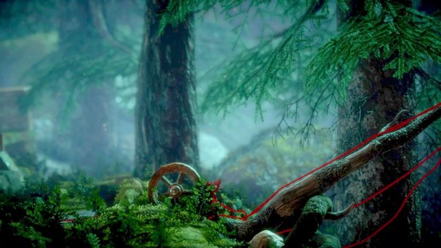 Wciągnij stalowe koło na gałąź - Poziom 5 - Off the Rails | Opis przejścia Unravel - Unravel - poradnik do gry