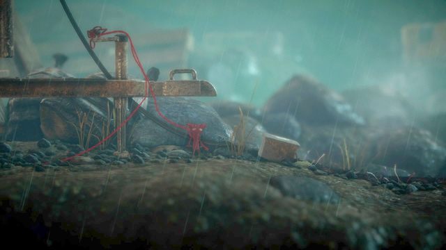 Najpierw wskocz z puszki i zrób supeł, potem przesuń ją na przycisk - Poziom 6 - Down in a Hole | Opis przejścia Unravel - Unravel - poradnik do gry