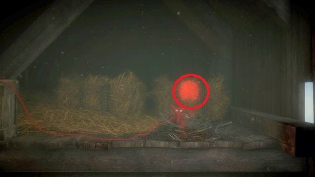 Na poddaszu po prawej stronie znajduje się sekret i wyjście z szopy - Poziom 8 - The Letter | Opis przejścia Unravel - Unravel - poradnik do gry