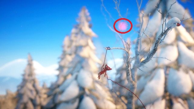 By dostać się do niektórych guzików używaj ośnieżonych gałęzi, które wybiją cię w powietrze - Poziom 9 - Winter Sun | Opis przejścia Unravel - Unravel - poradnik do gry