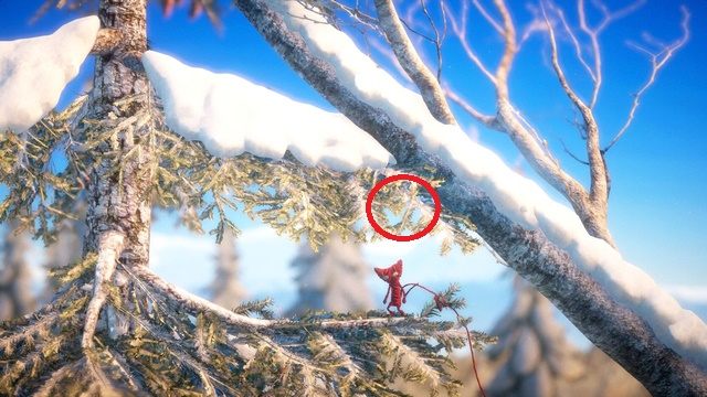 Niewidoczny sekret na gałęzi... - Poziom 9 - Winter Sun | Opis przejścia Unravel - Unravel - poradnik do gry