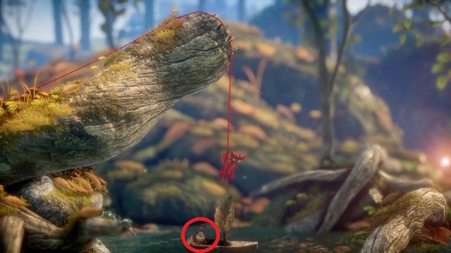 Mała prowizoryczna łódka również kryje jeden z sekretów - Poziom 11 - Last Leaf | Opis przejścia Unravel - Unravel - poradnik do gry