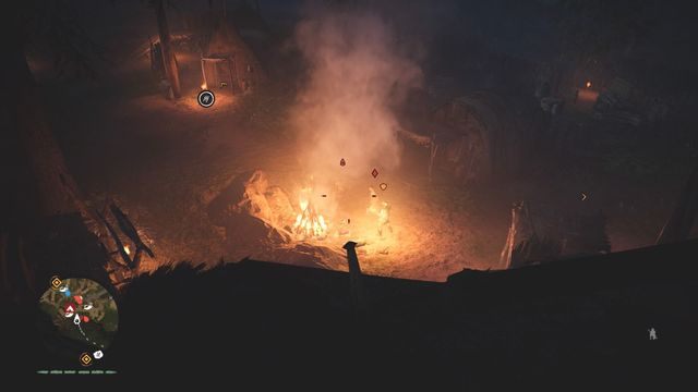 Kilku stojących obok siebie przeciwników to świetny materiał na rzucenie jednej z dwóch bomb. - Przejmowanie placówek (strażnic) | Podstawy | Far Cry Primal - Far Cry Primal - poradnik do gry