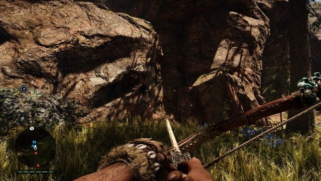 Rysunek znajduje się na skale, w rogu tego miejsca - Schowki myśliwego | Schowki myśliwego i przedmioty kolekcjonerskie - Far Cry Primal - poradnik do gry