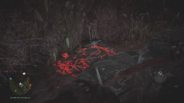 Wejdź do środka chaty, gdzie za ołtarzem znajdziesz kryjówkę z zasobami - Schowki myśliwego | Schowki myśliwego i przedmioty kolekcjonerskie - Far Cry Primal - poradnik do gry