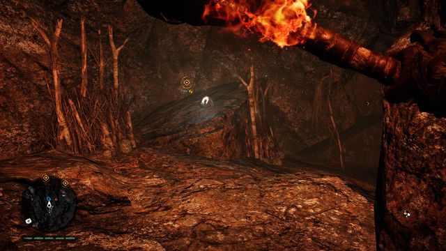 Kawałek dalej dojdziesz do miejsca, gdzie musisz rozhuśtać się na linie (nad wodą), aby dotrzeć do półki skalnej po drugiej stronie - Ręce Daiszy 1-10 | Północne Oros | Far Cry Primal - Far Cry Primal - poradnik do gry