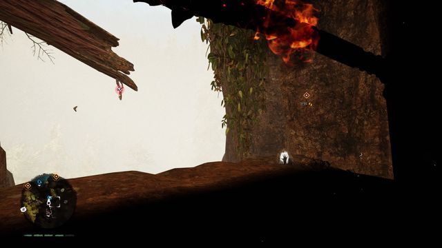 Na koniec przepłyń do odblokowanego przejścia, gdzie za kamienną przeszkodą będziesz miał możliwość dwukrotnego wspięcia się do góry - Ręce Daiszy | Południowe Oros | Far Cry Primal - Far Cry Primal - poradnik do gry