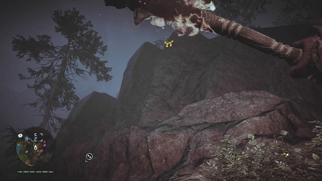 Od wodospadu musisz przedostać się na drugą stronę (rozbujaj się na linie), a następnie ponownie wyjść wyżej - Maski Izila | Południowe Oros | Far Cry Primal - Far Cry Primal - poradnik do gry