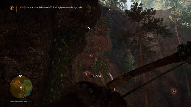 Aby przeskoczyć nad krawędzią rozbujaj się na linie i puść w odpowiednim momencie. - Szczyt Oros (Rzemieślnik Łoga) | Opis przejścia | Far Cry Primal - Far Cry Primal - poradnik do gry