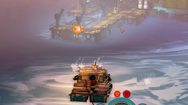 Przystań oznaczona jest charakterystycznym symbolem. - Jak ulepszyć tratwę? | Crafting | The Flame in the Flood - The Flame in the Flood - poradnik do gry