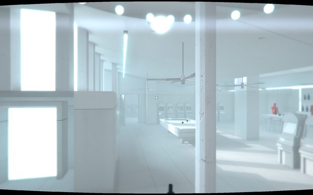 Musisz wyskoczyć przez okienko, wybijając się z podestu z pionową rurą - Terminale komuputerowe | Sekrety SUPERHOT - SUPERHOT - poradnik do gry