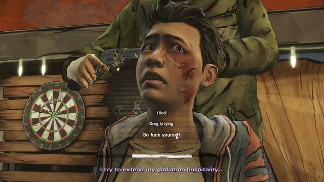 Kolejny ważny wybór dotyczy przesłuchania Grega - Ważne wybory | Epizod 1 - In Too Deep - The Walking Dead: Michonne - poradnik do gry