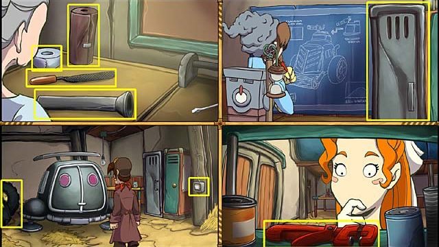 Wskaż zatem kolejnym postaciom kolejne czynności, klikając na konkretne przedmioty (kolejność klikania oznaczona cyframi w nawiasie) - Raz jeszcze wróć do Paradox City we właściwym momencie | Rozdział szósty - Deponia Doomsday - poradnik do gry