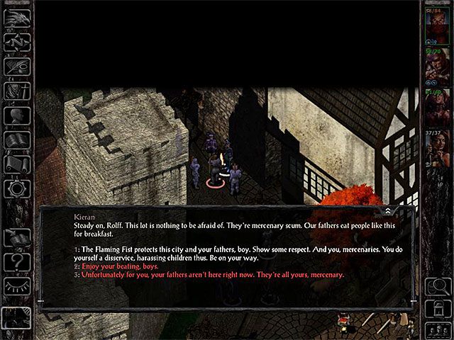 Zadanie to możesz odblokować dzięki zbadaniu jednej z bocznych uliczek znajdujących się przy Kwaterze Płonącej Pięści (M6,2) - Zadania poboczne w Kwaterze Płonącej Pięści - Kwatera Płonącej Pięści - Baldurs Gate: Siege of Dragonspear - poradnik do gry