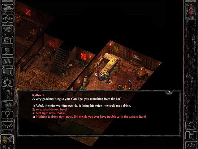 Zadanie to możesz odblokować poprzez zagadanie do Robela stojącego przy wejściu do gospody Pod Trzema Baryłkami (M3,3) - Zadania poboczne w gospodzie Pod Trzema Baryłkami - Gospoda Pod Trzema Baryłkami - Baldurs Gate: Siege of Dragonspear - poradnik do gry