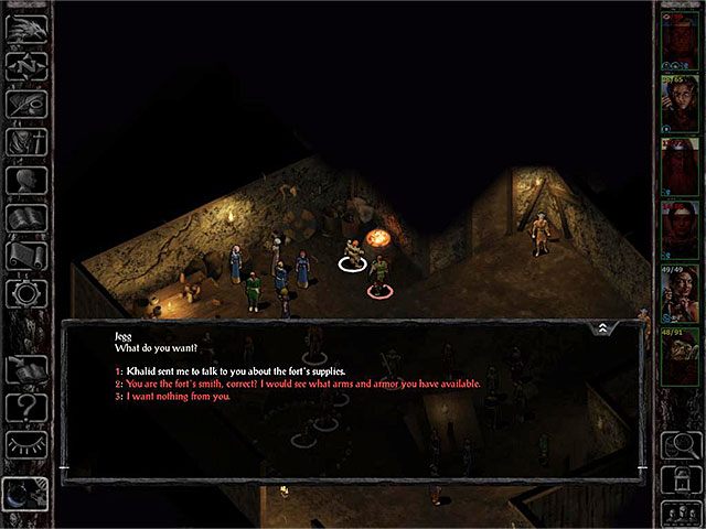 Na początek musisz wysłuchać rozmowy z Khalidem, od którego dowiesz się więcej na temat sytuacji, w której znalazły się osoby broniące się w atakowanym przez krzyżowców forcie - Przekroczenie mostu Boareskyr - zadanie główne - Boareskyr Bridge - Baldurs Gate: Siege of Dragonspear - poradnik do gry