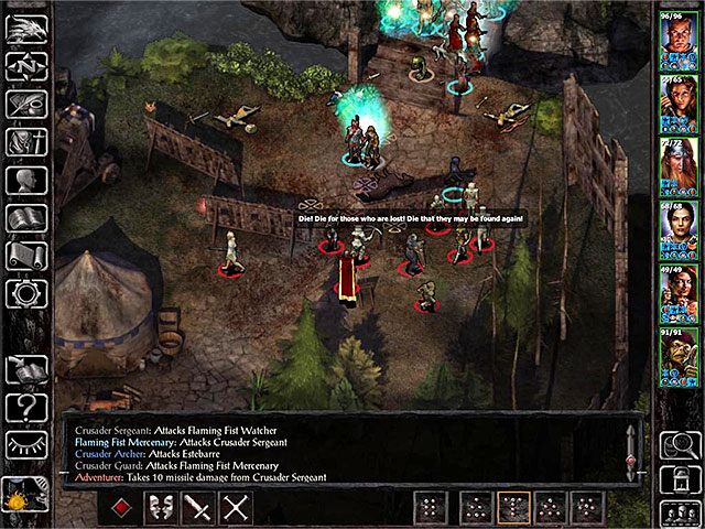 Jeżeli chcesz od razu stoczyć bitwę z krzyżowcami to musisz się liczyć z tym, że odniesienie zwycięstwa w niej będzie o wiele trudniejsze - Przekroczenie mostu Boareskyr - zadanie główne - Boareskyr Bridge - Baldurs Gate: Siege of Dragonspear - poradnik do gry