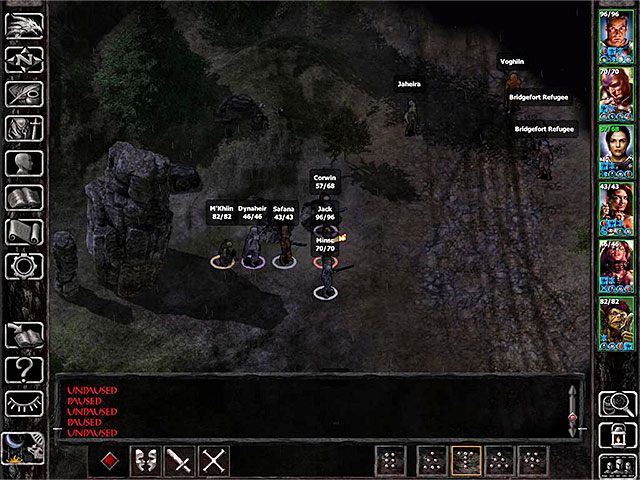 Tuż po przybyciu do lasu Troll Claw Woods znajdziesz się w nowym obozowisku Płonącej Pięści (M9,1) i załączy się automatycznie rozmowa z Bence Duncanem i kapitan Corwin - Zdobycie kamienia Wardstone - zadanie główne - Troll Claw Woods - Baldurs Gate: Siege of Dragonspear - poradnik do gry