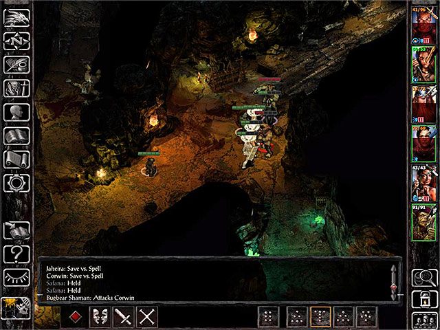 Po wkroczeniu do grót zajmij się na początek eliminacją pierwszej grupy potworów (Bugbear) - Zdobycie kamienia Wardstone - zadanie główne - Troll Claw Woods - Baldurs Gate: Siege of Dragonspear - poradnik do gry