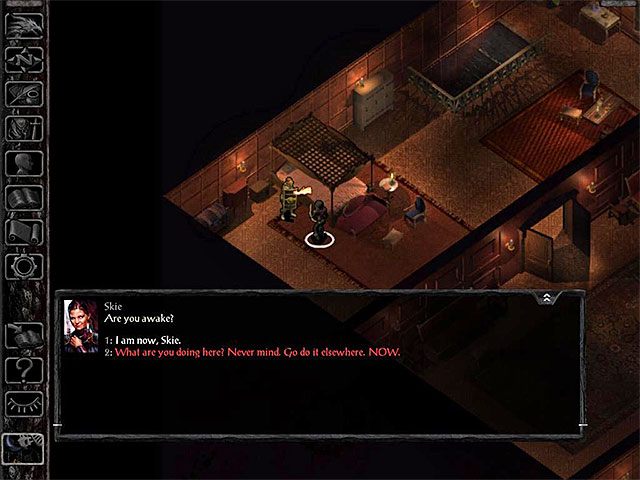 Wspomnianego spotkania ze Skie nie możesz przegapić, bo dojdzie do niego automatycznie po tym jak główny bohater zdecyduje się na dołączenie do ekspedycji, która wyruszy do zamku Dragonspear (główne zadanie Wyprawa na północ) - Zadania poboczne w Pałacu Książęcym - Pałac Książęcy - Baldurs Gate: Siege of Dragonspear - poradnik do gry