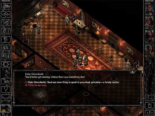 Skie poprosi bohatera o zachowanie tajemnicy w sprawie przyłączenia się do Płonącej Pięści - Zadania poboczne w Pałacu Książęcym - Pałac Książęcy - Baldurs Gate: Siege of Dragonspear - poradnik do gry