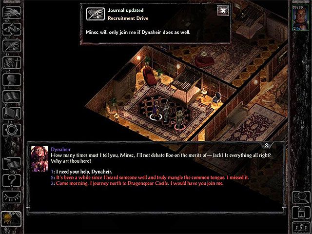 Lokalizacja: Najwyższe piętro Gospody Pod Trzema Baryłkami (M3,9) - Miejsca odnajdywania członków drużyny - Towarzysze - Baldurs Gate: Siege of Dragonspear - poradnik do gry