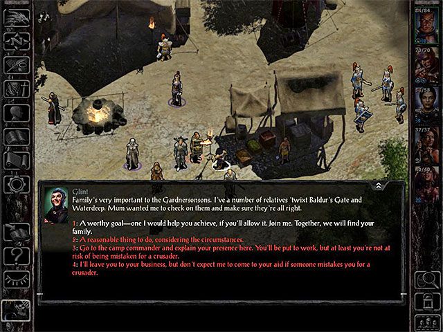 Lokalizacja: Obozowisko Płonącej Pięści w lokacji Coast Way Crossing (M7,1), w której znajdziesz się niedługo po wyruszeniu w podróż z ekspedycją (koniec głównego questu Wyprawa na północ) - Miejsca odnajdywania członków drużyny - Towarzysze - Baldurs Gate: Siege of Dragonspear - poradnik do gry