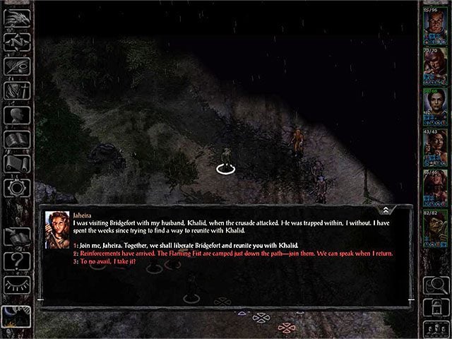 Lokalizacja: Okolice północnego wyjścia z lokacji Troll Claw Woods (M9,6) - Miejsca odnajdywania członków drużyny - Towarzysze - Baldurs Gate: Siege of Dragonspear - poradnik do gry