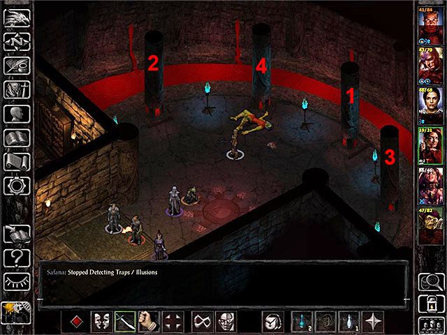 Po dotarciu do sali z filarami musisz pokonać nowe potwory (najpierw zajmij się kreaturami Imbued Wight władającymi magią) i następnie rozwiązać zagadkę polegającą na zbadaniu słupów w prawidłowej kolejności - Dwarves of Dumathoin - zadanie poboczne - Coast Way Crossing - Baldurs Gate: Siege of Dragonspear - poradnik do gry