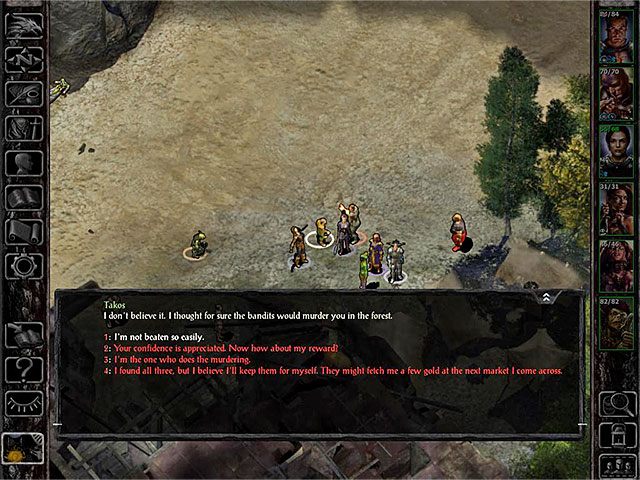 Po zebraniu wszystkich trzech pamiątek rodzinnych możesz powrócić do Takosa (M7,3) i zainicjować z nim rozmowę - Zadania poboczne w Coast Way Crossing - Coast Way Crossing - Baldurs Gate: Siege of Dragonspear - poradnik do gry