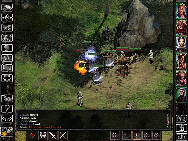 Po dotarciu na miejsce zauważysz pięć osób, które zostały przemienione w kamień, jak również kamiennego golema - Zadania poboczne w Coast Way Crossing - Coast Way Crossing - Baldurs Gate: Siege of Dragonspear - poradnik do gry