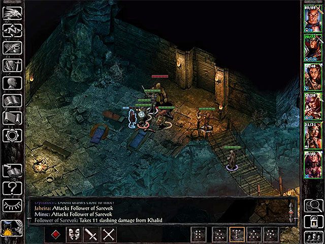 Grę rozpoczynasz w południowej części mapy na górnym poziomie grobowca (M1,1) - Odnalezienie Korlasz - zadanie główne - Grobowiec rodziny Korlasz - Baldurs Gate: Siege of Dragonspear - poradnik do gry