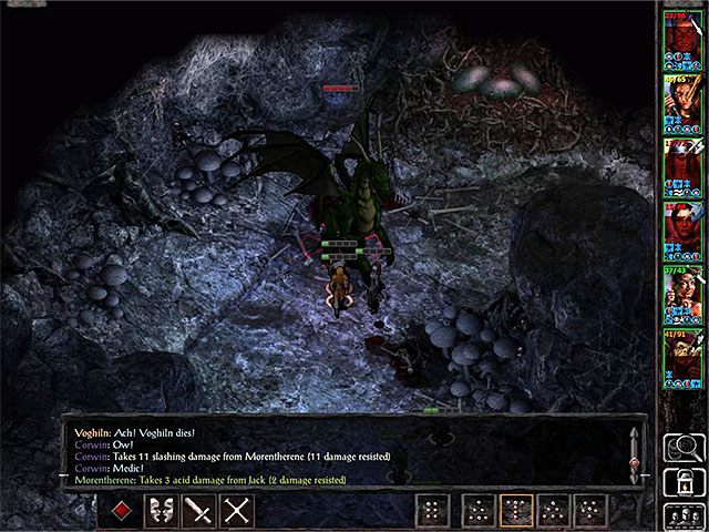 Jeśli masz zamiar stoczyć walkę ze smokiem to jeszcze przed przystąpieniem do niej upewnij się, że drużyna jest w pełni wyleczona i że nałożona została na nią jak największa liczba dodatnich efektów (zwiększenie obrażeń, wyższa wytrzymałość itp - Zadania poboczne w Forest of Wyrms - Forest of Wyrms - Baldurs Gate: Siege of Dragonspear - poradnik do gry