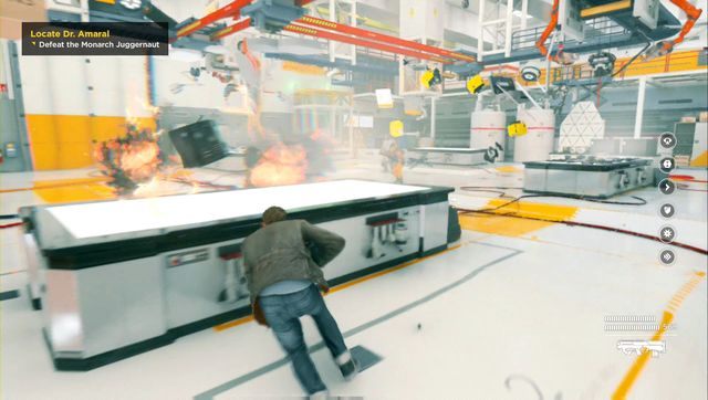 Juggernaut strzela dość potężnymi rakietami, dlatego szukaj osłony, gdy nie atakujesz - Akt III - Research Facility | Opis przejścia Quantum Break - Quantum Break - poradnik do gry