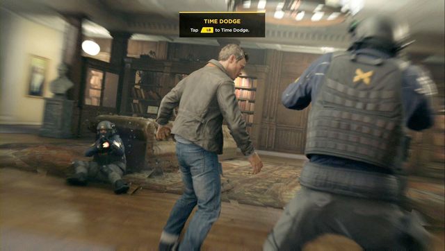 Time Dodge służy do robienia błyskawicznych uników - Akt I - Library Chase | Opis przejścia Quantum Break - Quantum Break - poradnik do gry