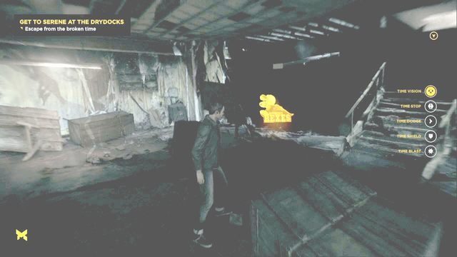 Makieta z dinozaurem w kasku to jeden z Quantum Ripples - Akt II - Ground Zero | Opis przejścia Quantum Break - Quantum Break - poradnik do gry