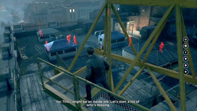 Na dachu nie uda ci się zrobić zasadzki - dostrzegą cię, gdy się mocno zbliżysz - Akt V - Return To The University | Opis przejścia Quantum Break - Quantum Break - poradnik do gry