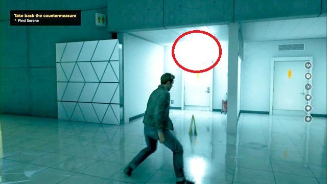 Łatwo przeoczyć źródło przy toaletach... - Akt V - Monarch HQ | Opis przejścia Quantum Break - Quantum Break - poradnik do gry