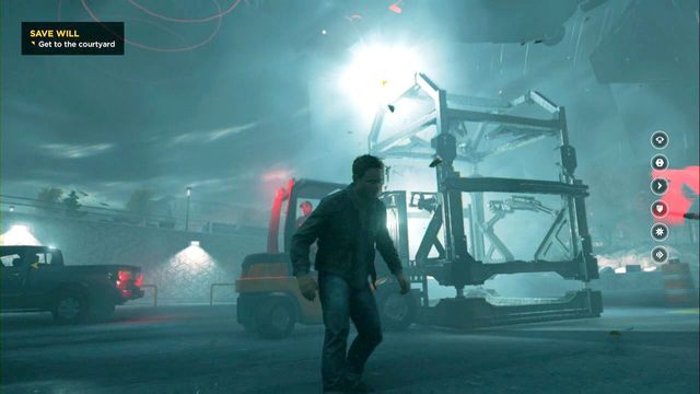 Nad wózkiem widłowym po opuszczeniu parkingu - Chronon Sources (akt IV i V) | Sekrety Quantum Break - Quantum Break - poradnik do gry