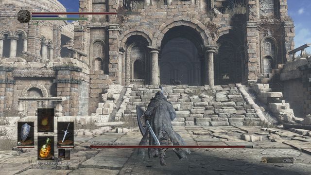 Najpierw biegnij do budynku z lewej strony od miejsca, w którym wylądował boss. - Starożytna wiwerna | Bossowie w Dark Souls 3 - Dark Souls III - opis przejścia i sekrety